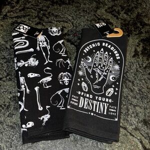 Black gothic  Psychic Readings Tea Towels set